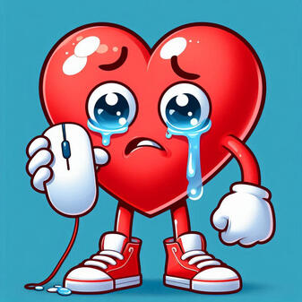 ai generated placeholder image of a broken heart